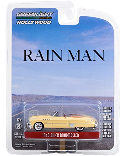 Toy Cars Charlie Babbitt's 1949 Roadmaster Convertible Cream Rain Man (1988) Movie Hollywood Series Release 36 1/64 Diecast Model Car by Greenlight 44960 C