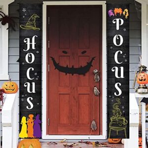 halloween front porch decor – hocus pocus porch sign hanging decorations banner outside