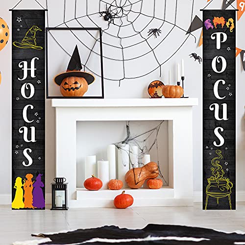 Halloween Front Porch Decor - Hocus Pocus Porch Sign Hanging Decorations Banner Outside