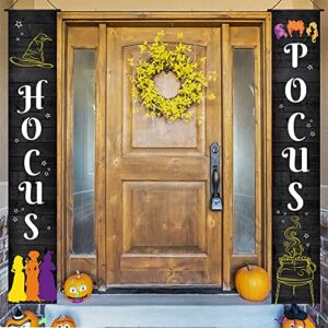 Halloween Front Porch Decor - Hocus Pocus Porch Sign Hanging Decorations Banner Outside