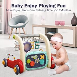 3 in 1 Baby Play Mat Baby Gym, Floor Activity Center and Infant Baby Walker - Toddler Push Walker, Play Piano Tummy Time,Boy & Girl Gifts for Newborn Baby Toddler 0 to 3 6 9 12 Months