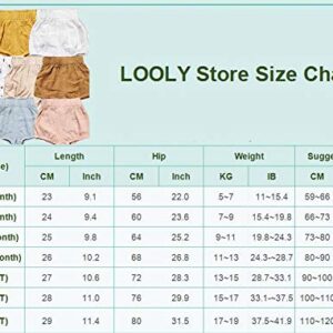 LOOLY Unisex Baby Girls Boys 3 Pack Cotton Linen Blend Bloomer Shorts (66 (3-6Month), Pink, Color, White)