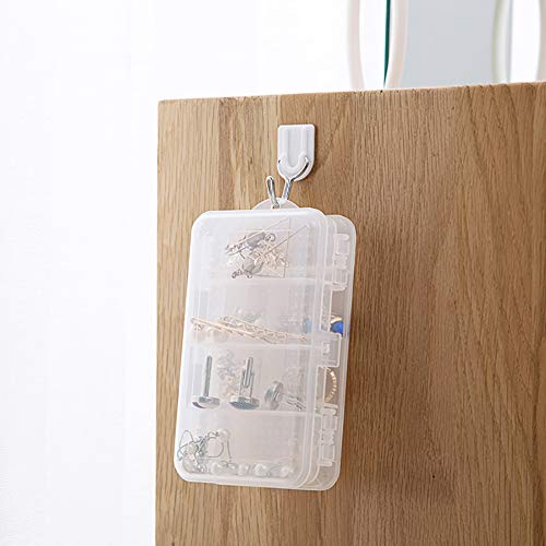 UUYYEO 2 Pcs Clear Plastic Double Layer Jewelry Boxes Organizer Storage Container for Earrings Necklaces Hair Clips Grey