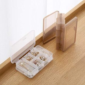 UUYYEO 2 Pcs Clear Plastic Double Layer Jewelry Boxes Organizer Storage Container for Earrings Necklaces Hair Clips Grey