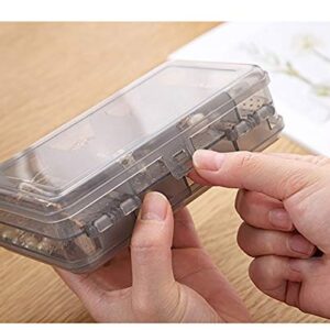 UUYYEO 2 Pcs Clear Plastic Double Layer Jewelry Boxes Organizer Storage Container for Earrings Necklaces Hair Clips Grey