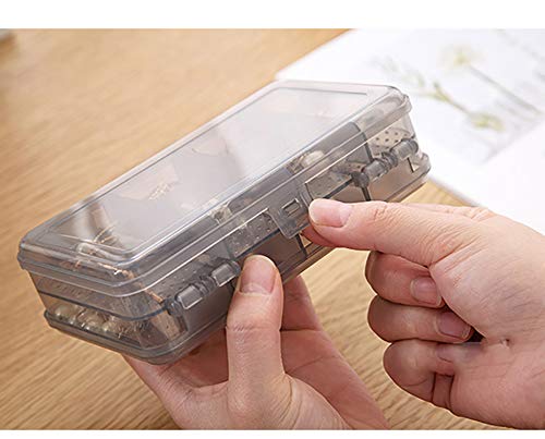 UUYYEO 2 Pcs Clear Plastic Double Layer Jewelry Boxes Organizer Storage Container for Earrings Necklaces Hair Clips Grey