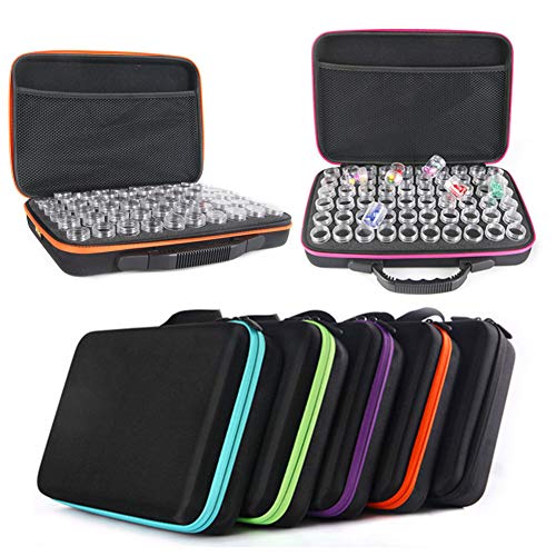 WDSDMJM EVA Storage Box 60 Slot Diamond Painting Storage Case Tool Diamond Painting Bag Beads Organizer Accessories 60 Grids Shockproof High Capacity Hand Bag Zipper Design (Black).