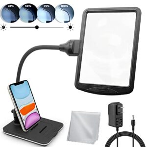 m magdepo 4x gooseneck magnifying lamp lighting with 28 smd leds, table desktop stand magnifier hands-free for hobby, sewing, crafts, close work, etc.