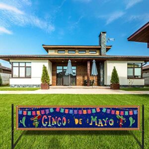 Large Cinco De Mayo Banner for Fence Mexico Cinco De Mayo Party Decoration Backdrop Mexican Fiesta Party Decor Supplies Favors