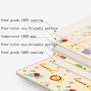 Baby Play Mat Soft Rug Carpet Reversible Waterproof Portable Double Sides Crawling Mats Cute Cartoon Nursery Rug Foam Mats for Kids 70 x 59 x 0.2 Inch