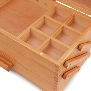 Milward Pine Wood Cantilever Craft Box - Magnetic Closure Box Size: (d/w/h): 17 x 38 x 18cm