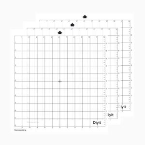 diyit standardgrip cutting mat for silhouette cameo 4/3/2/1 (3 pcs, 12×12)-gridded cutting mat perfect for silhouette cameo