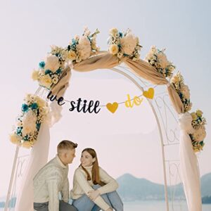 We Still Do Banner,Black Glitter Sign Photo Props Wedding 25th / 30th / 40th / 50th / 60th Anniversary Party Decorations Wedding Celebrating Party Decorations.(Pre-Strung)