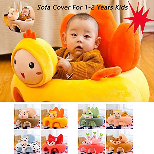 JIAOAO 1 Pcs Cute Baby Sofa Cover,Sofa Chair Baby,Baby Support Sofa Chair Baby Learning Seat Plush Shell Chairs for Babies.(No Filling)