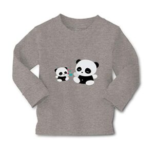 kids long sleeve t shirt woodland panda cute baby love funny humor baby love cotton girls & boys clothes funny graphic tee oxford gray design only 3t