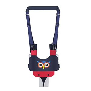 wocharm baby walking harness baby handheld kids walker, child learning walk support assist trainer tool for 7-24 month old（owl-dark blue ）