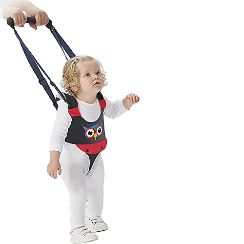 Wocharm Baby Walking Harness Baby Handheld Kids Walker, Child Learning Walk Support Assist Trainer Tool for 7-24 Month Old（Owl-Dark Blue ）