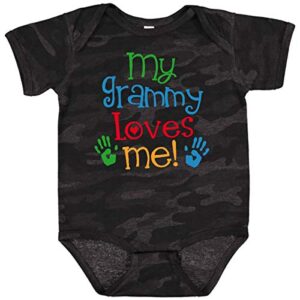inktastic my grammy loves me baby bodysuit 12 months storm camo 2fc45