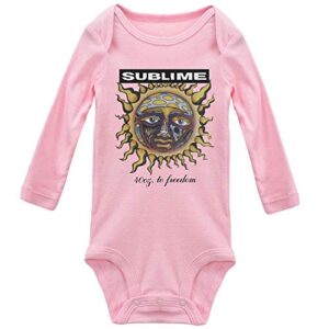 cute sublime 40 to freedom long sleeve bodysuit infant romper for baby girl boy