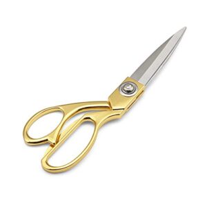 jytuul gold 8″ sharp tailor scissors fabric scissors leather scissors stainless steel professional heavy duty clothing dressmaking shears tailor sewing fabric craft cutting