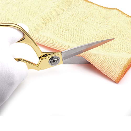 JYTUUL Gold 8" Sharp Tailor Scissors Fabric Scissors Leather Scissors Stainless Steel Professional Heavy Duty Clothing Dressmaking Shears Tailor Sewing Fabric Craft Cutting