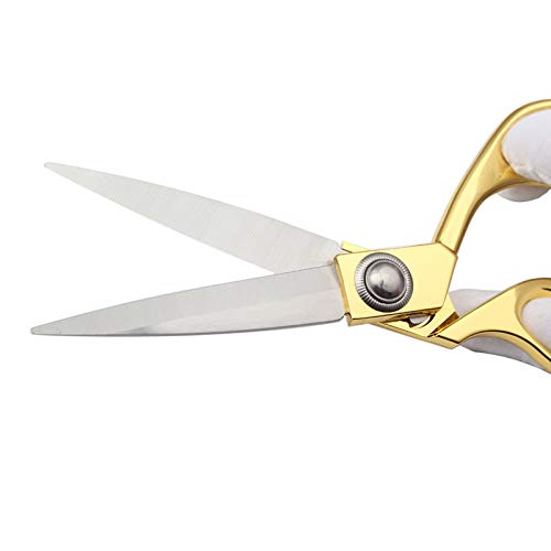 JYTUUL Gold 8" Sharp Tailor Scissors Fabric Scissors Leather Scissors Stainless Steel Professional Heavy Duty Clothing Dressmaking Shears Tailor Sewing Fabric Craft Cutting