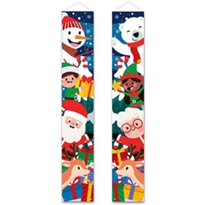 merry christmas banner sign – christmas front porch door decorations kids parties – outdoor xmas decor – red merry christmas sign for city, country clearance wall hanging outside