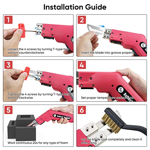 ROMECH Foam Cutter Pro Electric Hot Knife, 100W Styrofoam Cutting Tool Kit- with Heavy-duty Case Blades & Accessories RM-008 (100W)