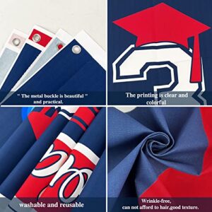 Class of 2023 Graduation Decorations Banner Blue and Red Graduation Yard Sign Large Congratulations Backdrop for College Graduation Party Decorations 2023(Blue)