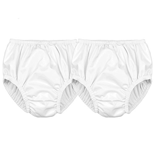 i Play. 2 Pack Unisex Reusable Baby Swim Diapers Pull On White 18 Months