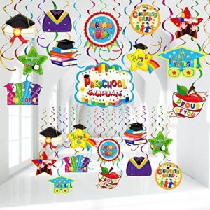 yisong 46 pieces preschool graduate party decorations kindergarten graduation party congrats hanging swirl for pre elementary celebration graduation party class of 2023 ceremony school party supplies