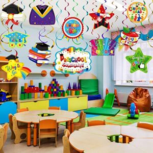 Yisong 46 Pieces Preschool Graduate Party Decorations Kindergarten Graduation Party Congrats Hanging Swirl for Pre Elementary Celebration Graduation Party Class of 2023 Ceremony School Party Supplies