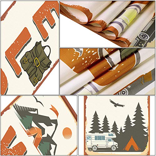 2 Pieces Camping Party Banner Camping Party Decorations Camping Welcome Porch Sign for Camping Themed Birthday Party Baby Shower Decorations