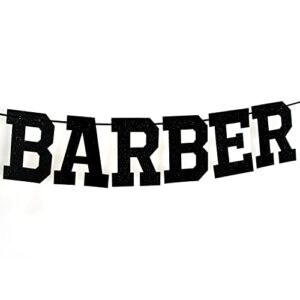 Black Glitter Congrats Barber Banner - Congrats graduation Sign for Barber, Congrats Grad Party Decorations for Barber