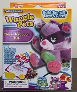 wuggle pets clever raccoon kit as seen on tv stuffed animal toys backpack clip .hn#gg_634t6344 g134548ty85376