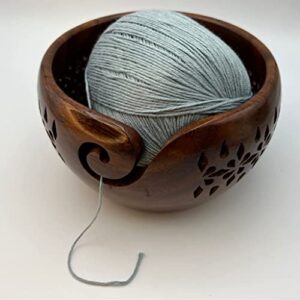 Revolution Fibers Premium"Victoria" Yarn Bowl for Knitting, Crochet, Sewing & Crafts | Portable and Beautifully Handcrafted Rosewood Yarn Bowl for Your Projects