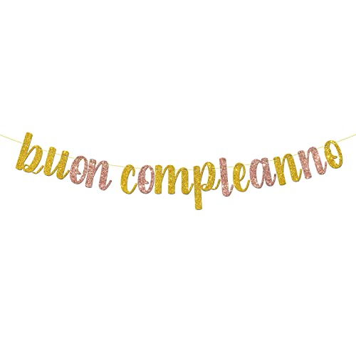 Buon Compleanno Banner - Italian Happy Birthday Sign, Italian Themed Birthday Party Decoration Supplies