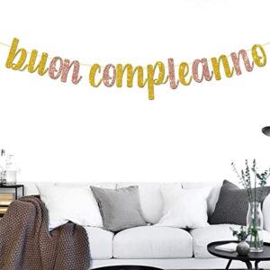 Buon Compleanno Banner - Italian Happy Birthday Sign, Italian Themed Birthday Party Decoration Supplies