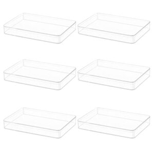 Clear Acrylic Square Cube Plastic , Worasign 6 Pack Plastic square cube containers with Lid Plastic Storage Boxes 7x4.7x1 Inches for Candy Pill ,Tiny Jewelry Beads, Coins, and findings, Craft Supplies, Sewing