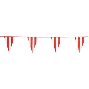fun express red & white pennant carnival banner (100 feet long) event supplies