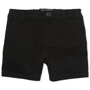 the children’s place baby girls toddler uniform chino shorts, black, 3t us