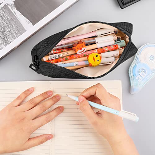 Oyachic Pencil Case Large Capacity Pencil Pouch Zipper Pencil Bag Canvas Pen bag Student Stationery Box Makeup Pouch Cosmetic Bag Office School Supplies