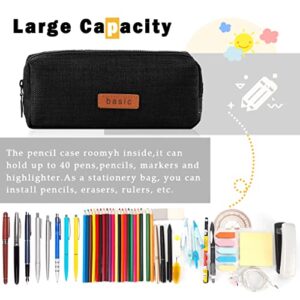 Oyachic Pencil Case Large Capacity Pencil Pouch Zipper Pencil Bag Canvas Pen bag Student Stationery Box Makeup Pouch Cosmetic Bag Office School Supplies