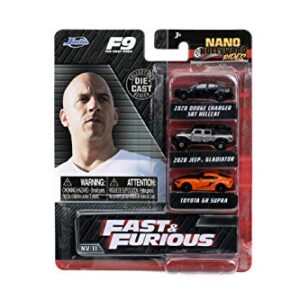 Jada Toys Nano Hollywood Rides Fast & Furious 3 PK F9, Black