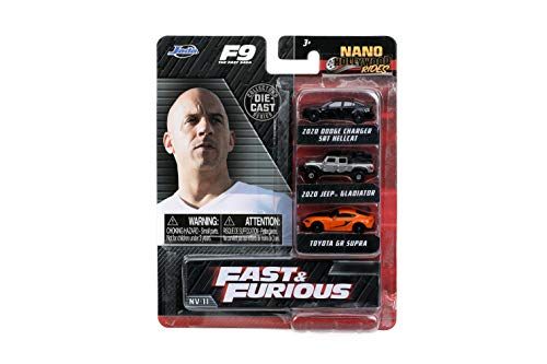 Jada Toys Nano Hollywood Rides Fast & Furious 3 PK F9, Black