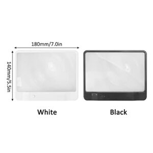 DNIEBW Eye Candy Magnifier Folding Handheld 3X Large Rectangle Lighted Magnifier with Side Bracket for Macular Degeneration Seniors Reading Newspaper, Books, Lighted Gift for Low Visions