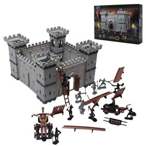 cfopiryx medieval castle toys,knight game soldier model building accessories, diy assembled castle model set,playset gifts