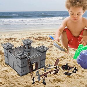 CfoPiryx Medieval Castle Toys,Knight Game Soldier Model Building Accessories, DIY Assembled Castle Model Set,Playset Gifts
