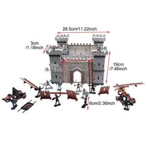 CfoPiryx Medieval Castle Toys,Knight Game Soldier Model Building Accessories, DIY Assembled Castle Model Set,Playset Gifts