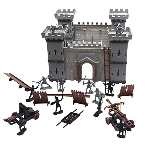 CfoPiryx Medieval Castle Toys,Knight Game Soldier Model Building Accessories, DIY Assembled Castle Model Set,Playset Gifts